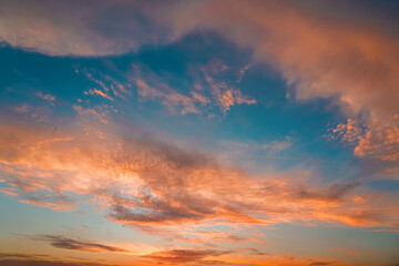 sunset sky with clouds for photo background