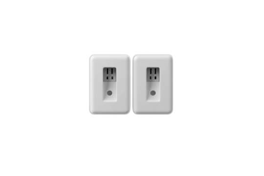 Modern USB wall outlets for convenient charging in a minimalist interior space isolated on transparent background