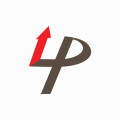 The up arrow letter logo or 4P is suitable for companies as a strong identity