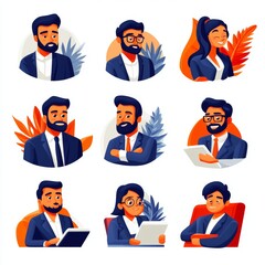 Diverse group of professionals in stylish suits.  Perfect for business, corporate, or teamwork concepts.