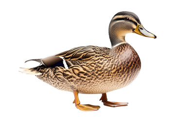 Obraz premium A detailed mallard duck in natural light, showcasing its vibrant colors isolated on transparent background