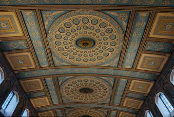 Intricately Designed Ceiling with Classical Patterns in Chapel of St Peter and St Paul, London