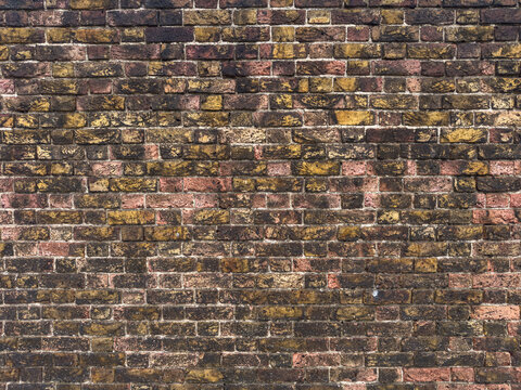 Fototapeta Historic London brick wall texture background with patina