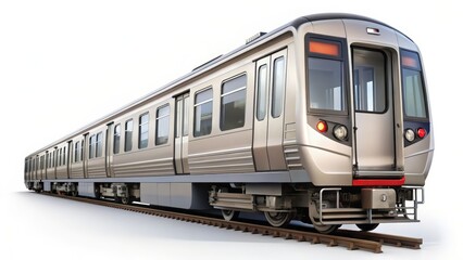 Obraz premium Modern Electric Multiple Unit Train on White Background