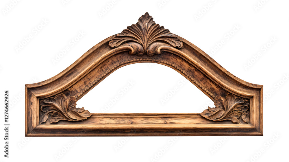 Aufkleber wooden frame with transparent background, perfect for adding a touch of elegance and sophistication 