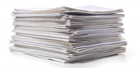 Stack of Paper on White Background