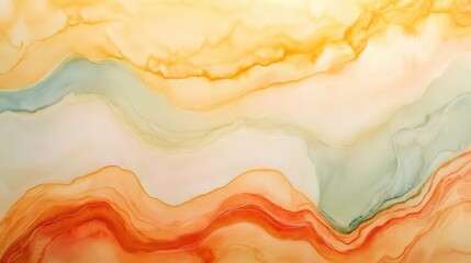Fototapeta premium Abstract Watercolor Painting with Warm Earthy Tones and Flowing Waves