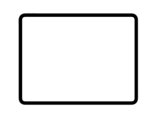 A highly detailed, transparent tablet in front view mockup featuring blank screen in 10k resolution.
