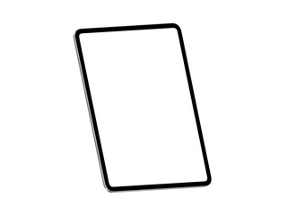 A highly detailed, transparent tablet mockup featuring blank screen in 10k resolution.

