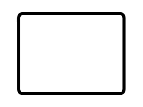 A highly detailed, transparent tablet in front view mockup featuring blank screen in 10k resolution.