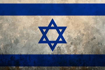 Obraz premium Cracked Israel flag. Concept of war in the Middle East. Israel flag on the cracked earth. Natural disaster concept