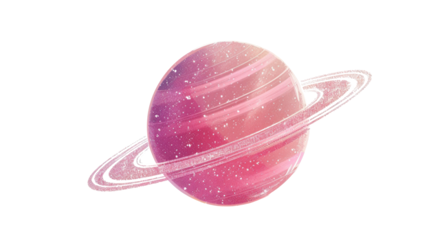 Saturn planet isolated on transparent background