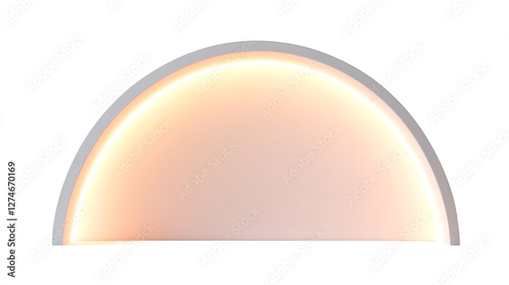 Poster glowing semicircular frame illuminating transparent background, perfect for presentations or graphic