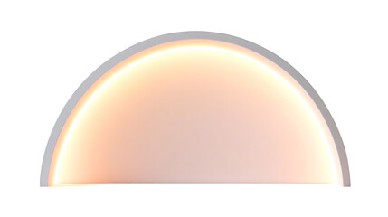 Glowing semicircular frame illuminating transparent background, perfect for presentations or graphic design projects