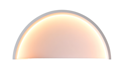 Glowing semicircular frame illuminating transparent background, perfect for presentations or graphic design projects