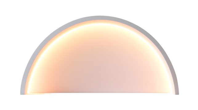 Glowing semicircular frame illuminating transparent background, perfect for presentations or graphic design projects - Powered by Adobe