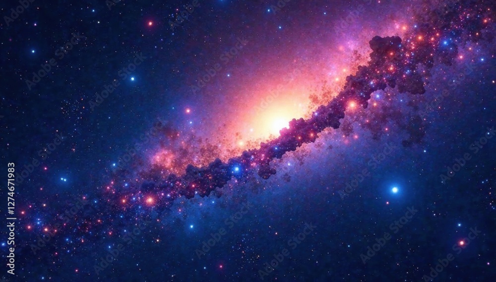 Wall mural celestial backdrop of stars and galaxies in deep space, space, cosmos