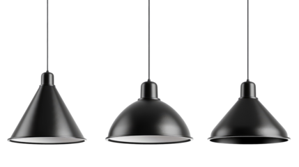 Hanging lamps, set. Chandeliers, lamps, bulbs - elements of modern interior, beautiful isolated on transparent