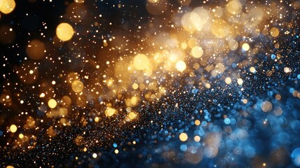 Festive Gold and Blue Glitter Background
