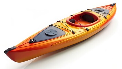 Orange Kayak on White Background