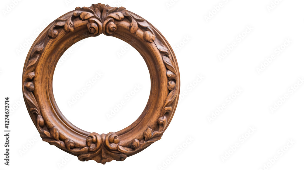 Poster oval baroque picture frame featuring a transparent background, perfect for showcasing images while e