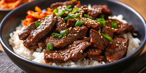 Spicy beef bulgogi with sesame rice
