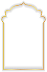 Islamic Gold Decorative Arch Frame Border Background
