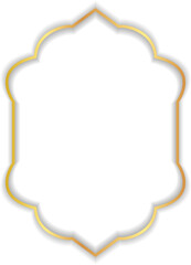 Islamic Gold Decorative Arch Frame Border Background
