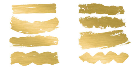Straight gold vector line bundle. Golden hand drawn brush stroke text boxes. Chinese, Korean,...