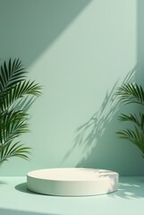 Obraz premium Modern Indoor Design Featuring a Minimalist Display Area and Lush Greenery