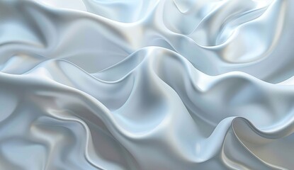 Fototapeta premium Smooth wavy elements form a serene abstract white backdrop ideal for use in various creative projects and artistic applications