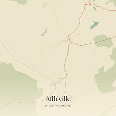 Fototapeta premium Vintage map of Affléville, France.