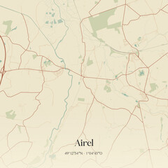 Obraz premium Vintage map of Airel, France.