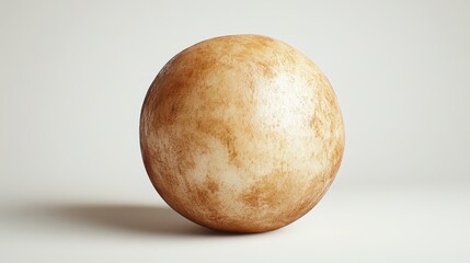 Fototapeta premium Rustic brown sphere on neutral background with textured surface