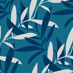 seamless floral pattern with wavy plants