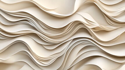 Abstract Beige Wavy Paper Layers Design