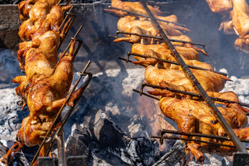 Huli-huli chicken is a grilled chicken dish in Hawaiian cuisine, prepared by barbecuing a chicken...