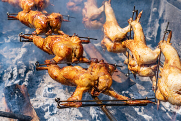 Huli-huli chicken is a grilled chicken dish in Hawaiian cuisine, prepared by barbecuing a chicken...
