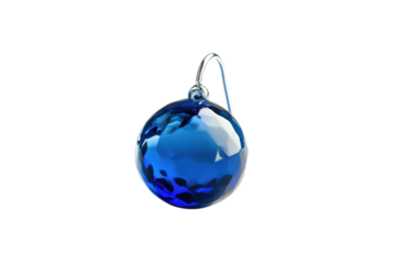 Elegant blue crystal earring showcasing light reflections on a minimalist surface isolated on transparent background