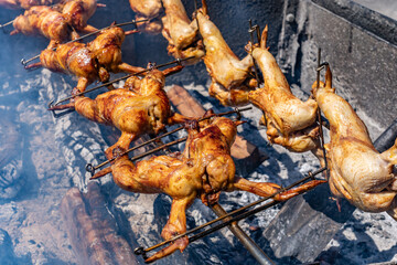 Huli-huli chicken is a grilled chicken dish in Hawaiian cuisine, prepared by barbecuing a chicken...