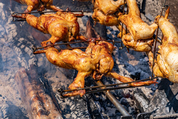 Huli-huli chicken is a grilled chicken dish in Hawaiian cuisine, prepared by barbecuing a chicken...