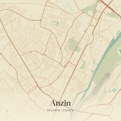 Obraz premium Vintage map of Anzin, France.