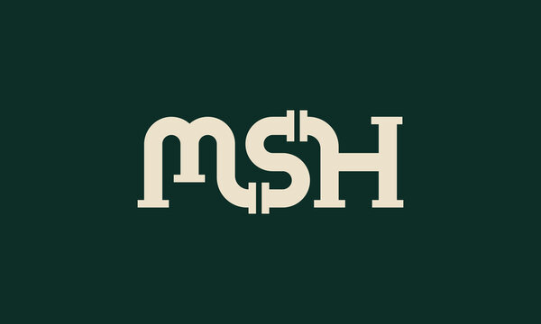 MSH plumbing monogram logo design 