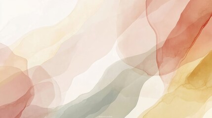 Abstract Watercolor Landscape: Earthy Tones and Fluid Forms