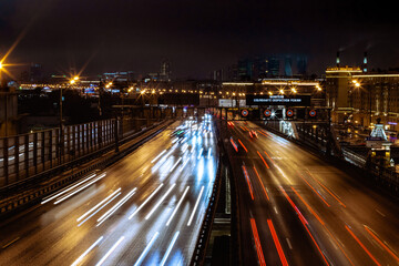 night traffic in the city