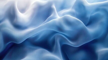 Obraz premium Abstract blue waves: smooth flowing textures and soft light patterns in motion