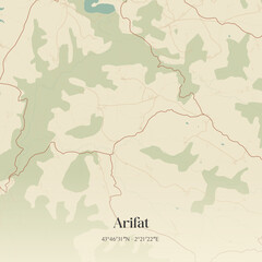 Obraz premium Vintage map of Arifat, France.