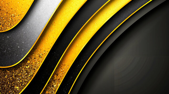 A black and gold background with a black and yellow stripe