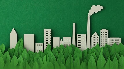 Urban development challenges aerial visualization of sustainable economic growth and green environments