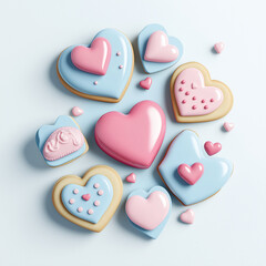 クッキー, ホワイトデー, ハート, 愛, バレンタイン, ベクター, シンボル, ピンク, ハート, 形, 日, 恋愛, アイコン, イラスト, デザイン, ひとそろい, 模様, ロマンチスト, カード, デコレーション, 休日, 赤, バレンタイン, 色, 結婚式, 3d, 成分